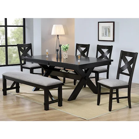 8 Piece Dining Table, Chair & Bench Set